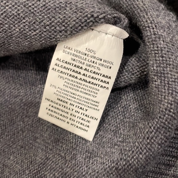 Italian 100% Virgin Wool Zip-up Gray sweater - Picture 4 of 9